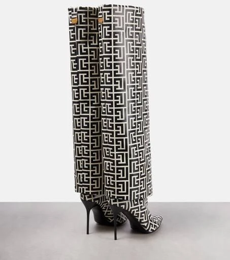 Balmain Ariel monogram knee-high boots 3