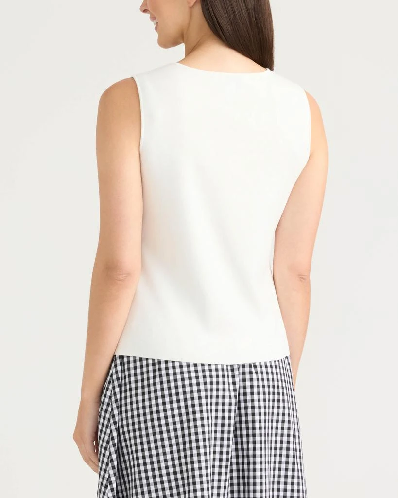 Ellen Tracy Button Front Sweater Vest with Pearl Detailing 2