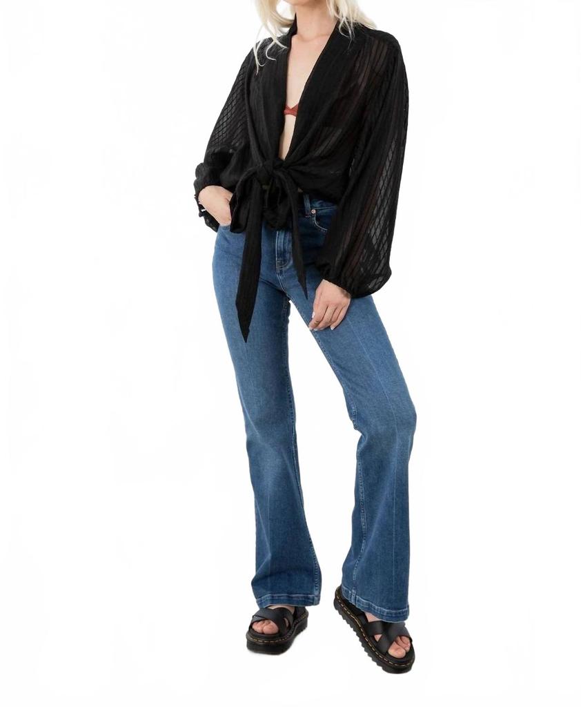 LOVESTITCH Woodstock Kimono Top In Black