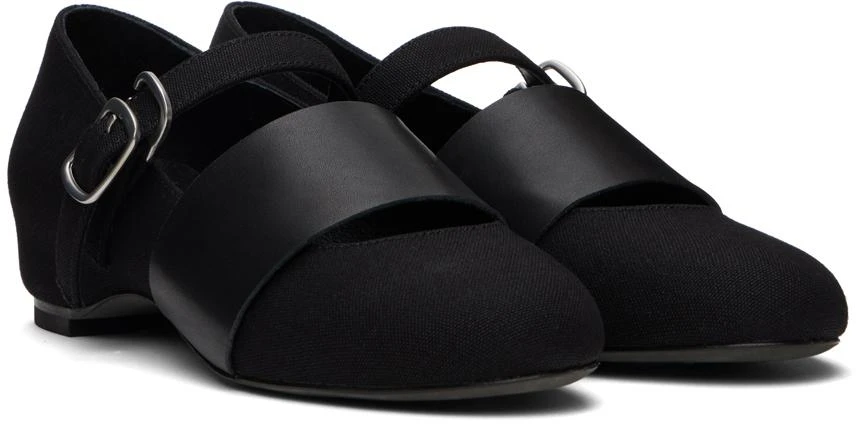YOHJI YAMAMOTO Black Strap Ballerina Flats 4