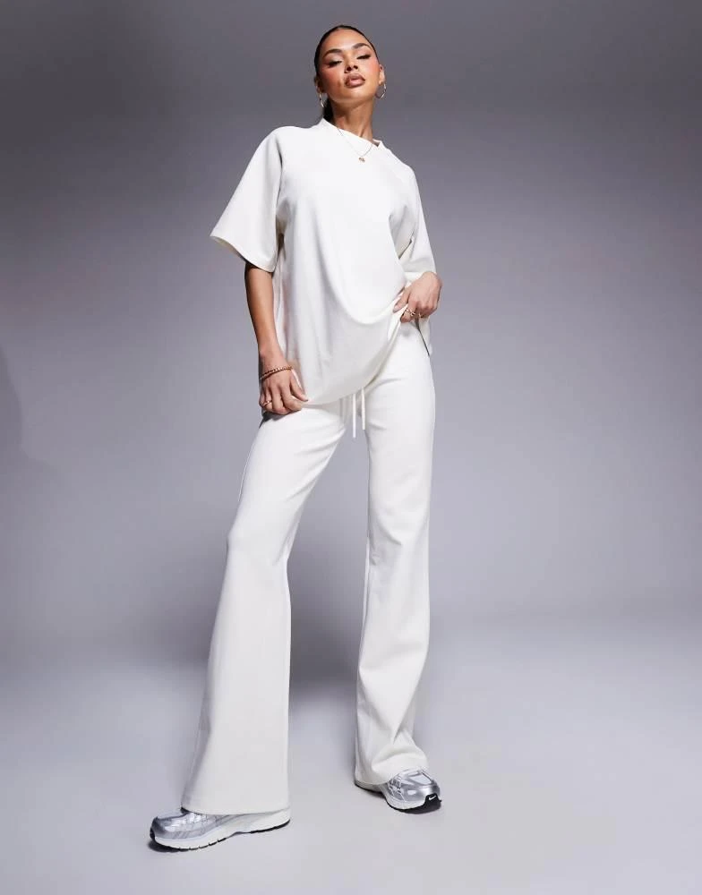 ASOS ASOS DESIGN co-ord interlock raglan t-shirt in coconut milk 4