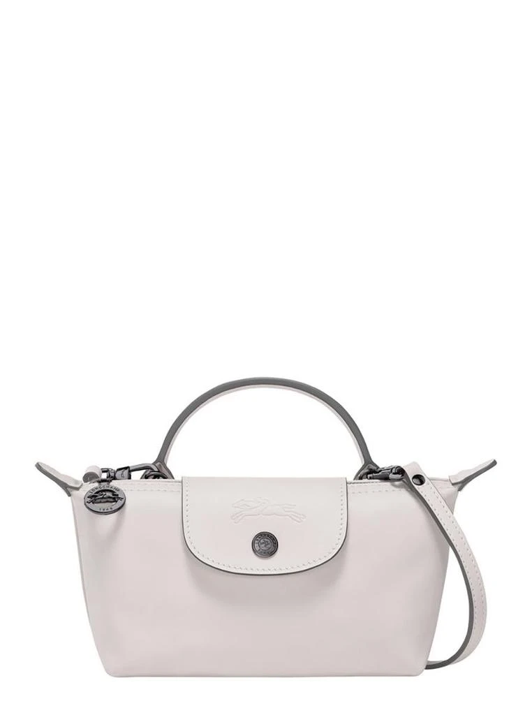 Longchamp 'Le Pliage Xtra' White Handbag With Embossed Logo In Leather Woman 1