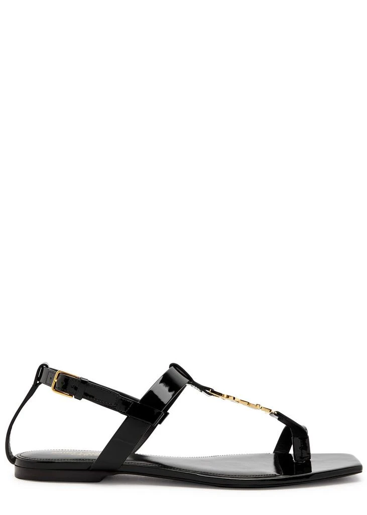 Yves Saint Laurent Cassandra logo patent leather sandals 1