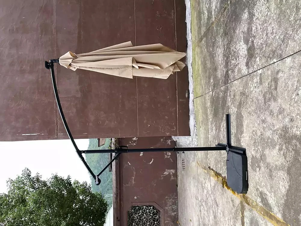 Streamdale Furniture Streamdale Solar Powered LED Patio Umbrella, 8 Ribs, Crank and Cross Base 3