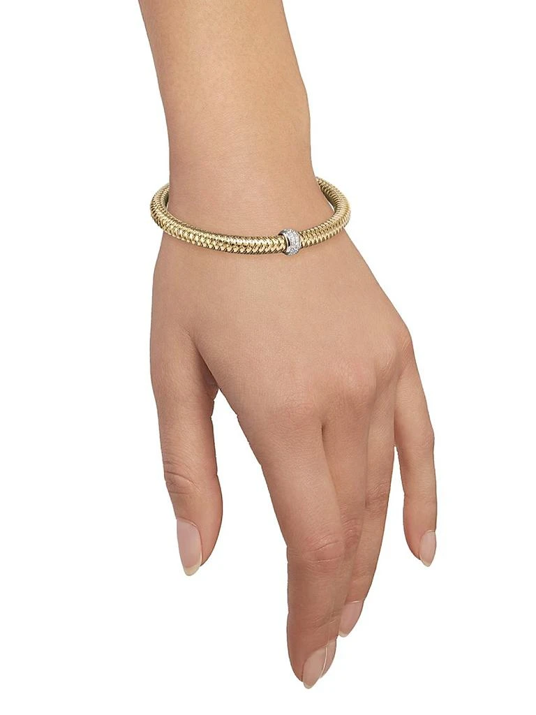 Roberto Coin 0.22 TCW Primavera Diamond & 18K Yellow Gold Woven Bracelet 2