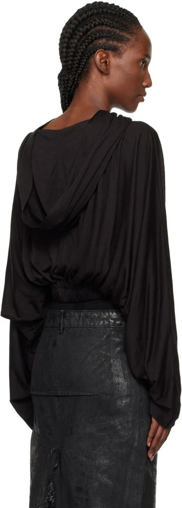 Rick Owens Black Concordians Cropped Tunic Hoodie 3