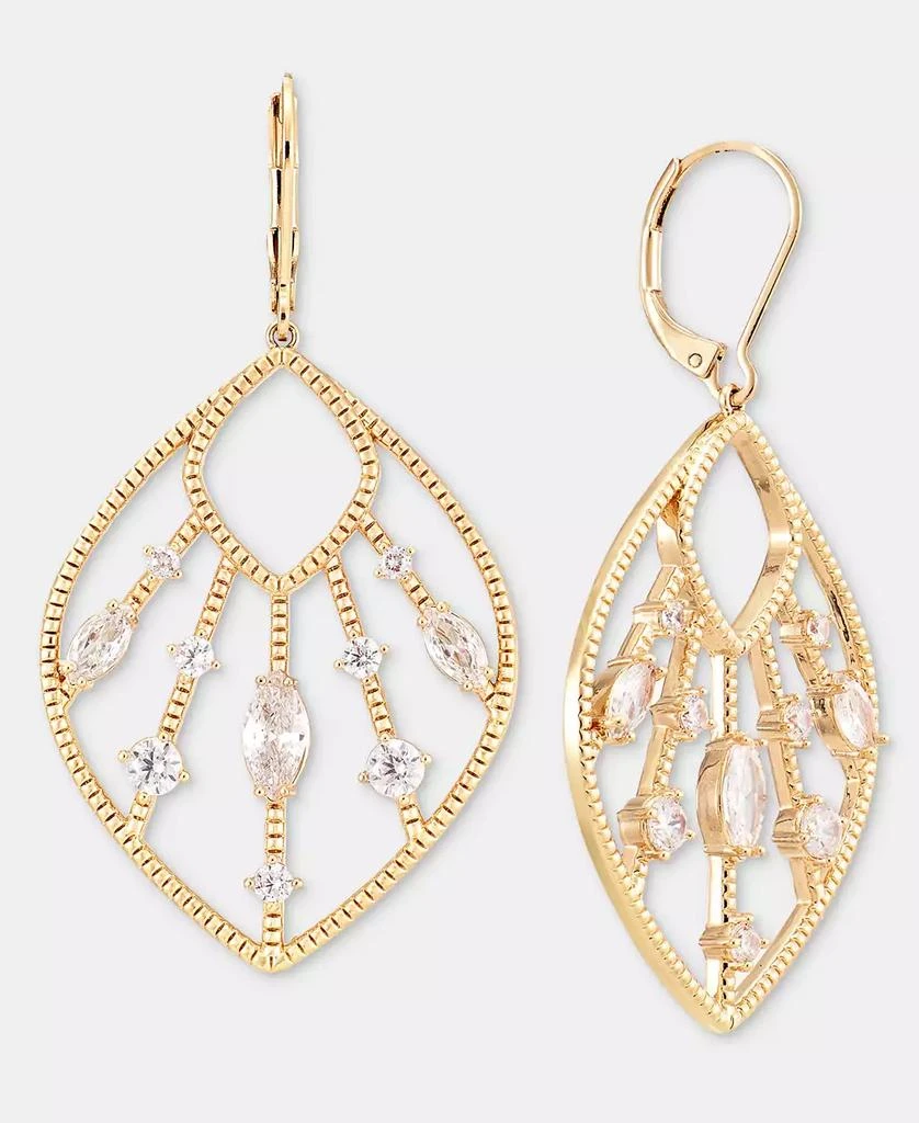Anne Klein Cubic Zirconia Openwork Navette Drop Earrings 4