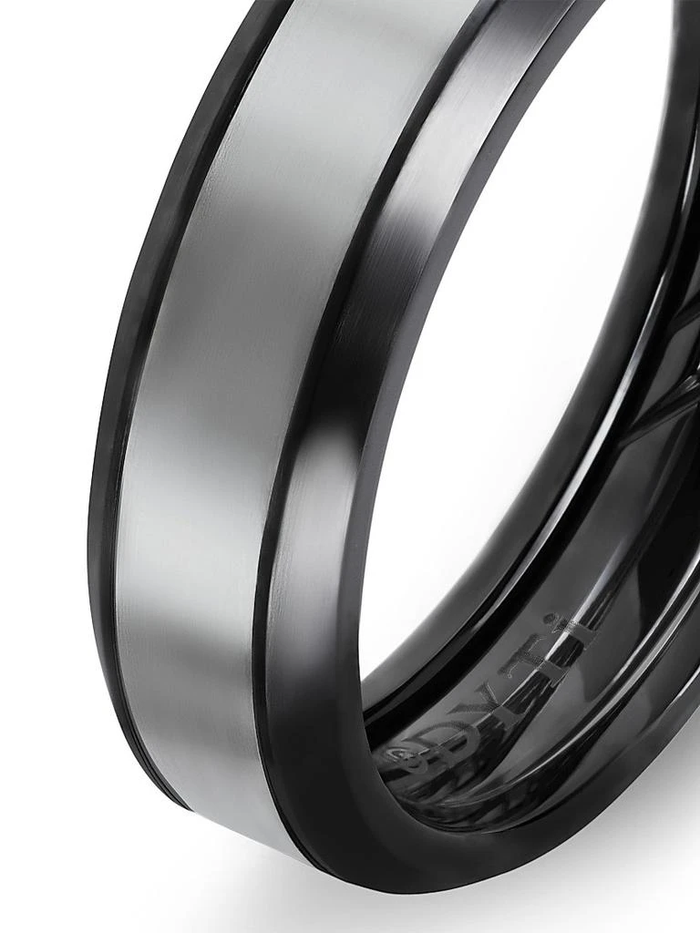 David Yurman Titanium Beveled Band Ring 6