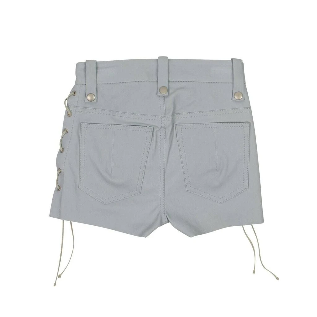 Unravel Project Light Leather Plonge Lace-Up Shorts - Gray 2