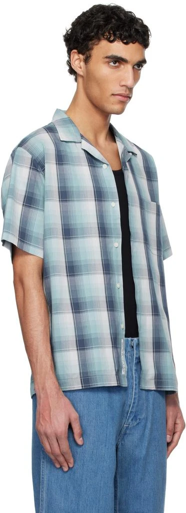 Nanamica Navy & Green Open Collar Pique S/S Shirt 2