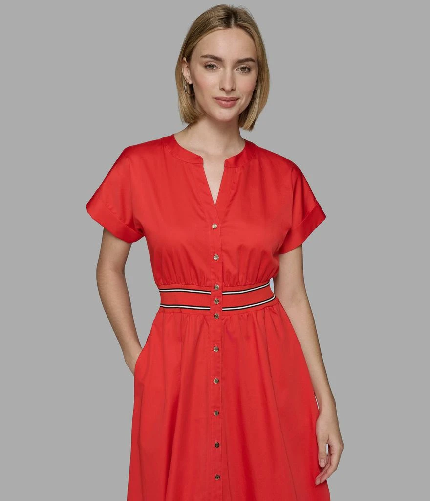 Karl Lagerfeld Paris COLLARLESS MIDI SHIRT DRESS 6