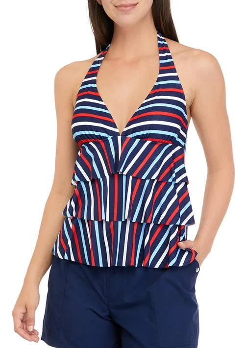Kim Rogers® Rogers Triple Ruffle Halter Tankini Swim Top 1