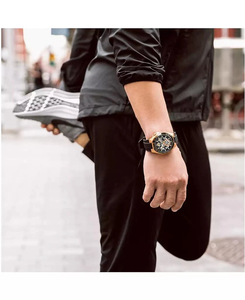 Bulova Men's Automatic Black Silicone Strap Watch 46mm 98A177 6