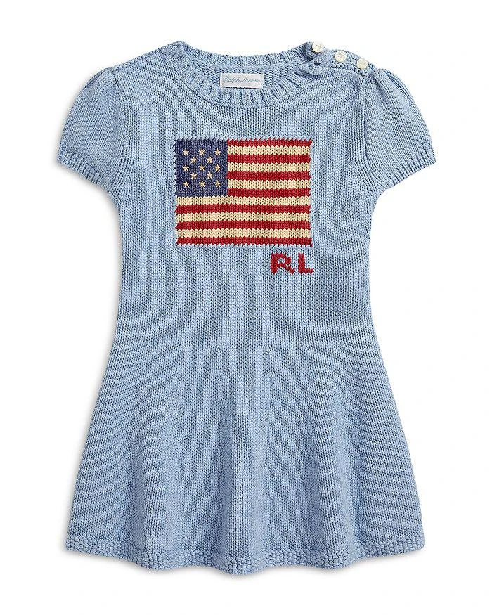 Ralph Lauren Girls
 Flag Intarsia Cotton Sweater Dress - Baby
