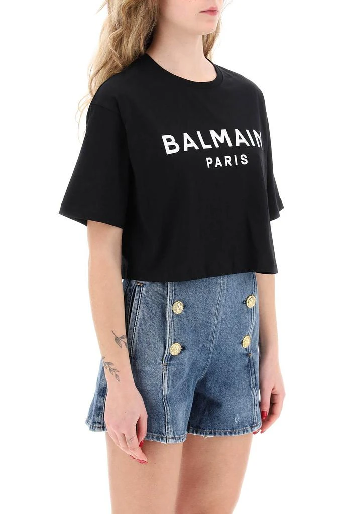Balmain logo print boxy t-shirt 2