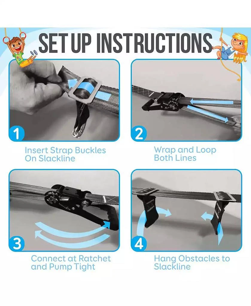 SereneLife 50 Ninja Warrior Obstacle Course Kit with 13 Accessories 7