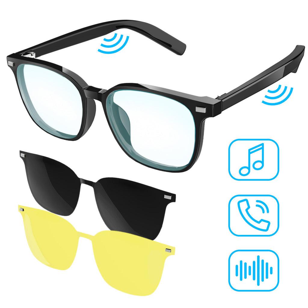 Alpha Digital ALPHA DIGITAL Polarized Bluetooth Smart Glasses with Mic, Speakers & Voice Assistant – IP65 Waterproof, 5hr Battery - Multi-Lens