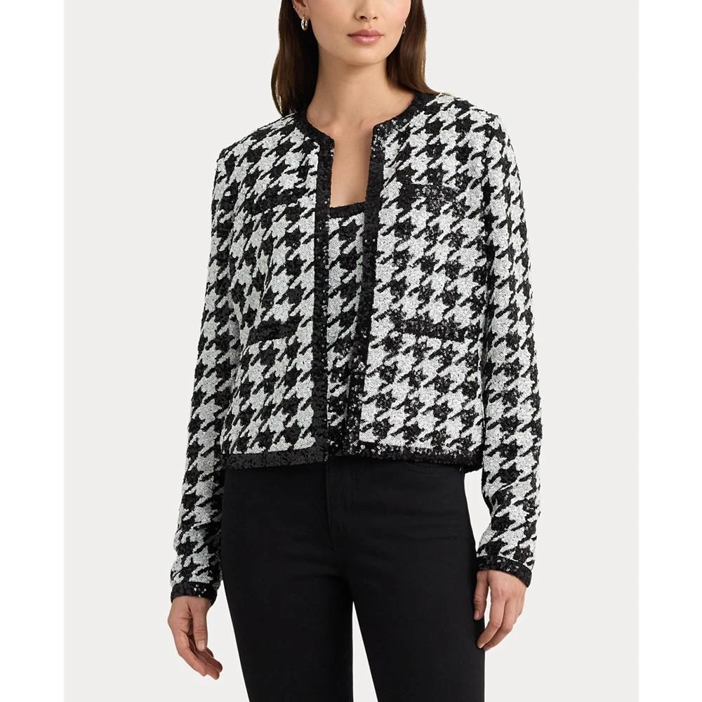 Lauren Ralph Lauren Women's Sequin Houndstooth Blazer 3