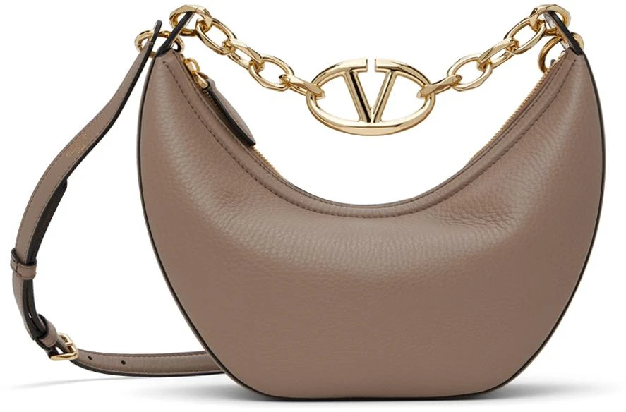 Valentino Taupe Small VLogo Moon Bag 1