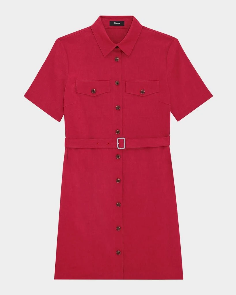 Theory Crunch Linen Military Shirtdress 1