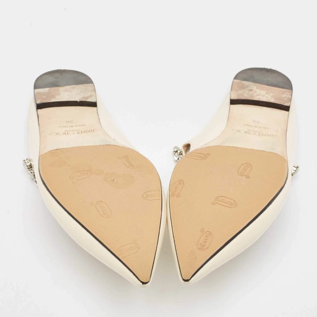 Jimmy Choo Jimmy Choo Cream Patent Leather Bing 65 Crystal Embellished Mule Size 36 6