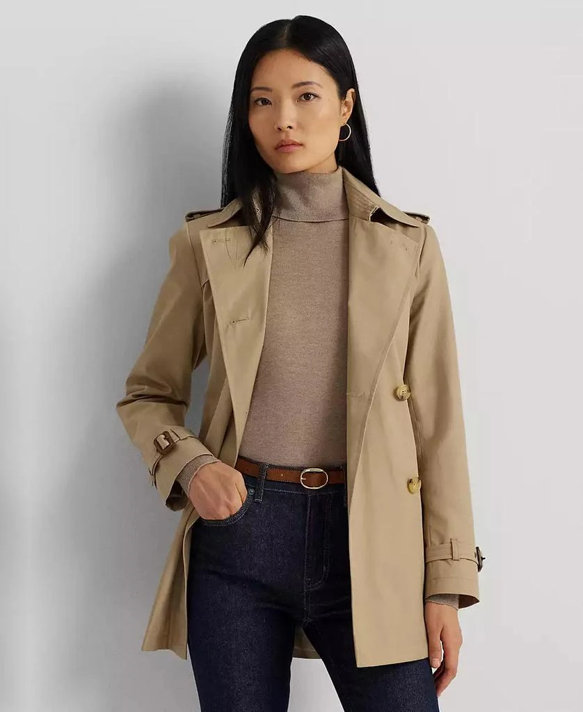 Ralph Lauren Women's Double-Breasted Short Trench Coat 1