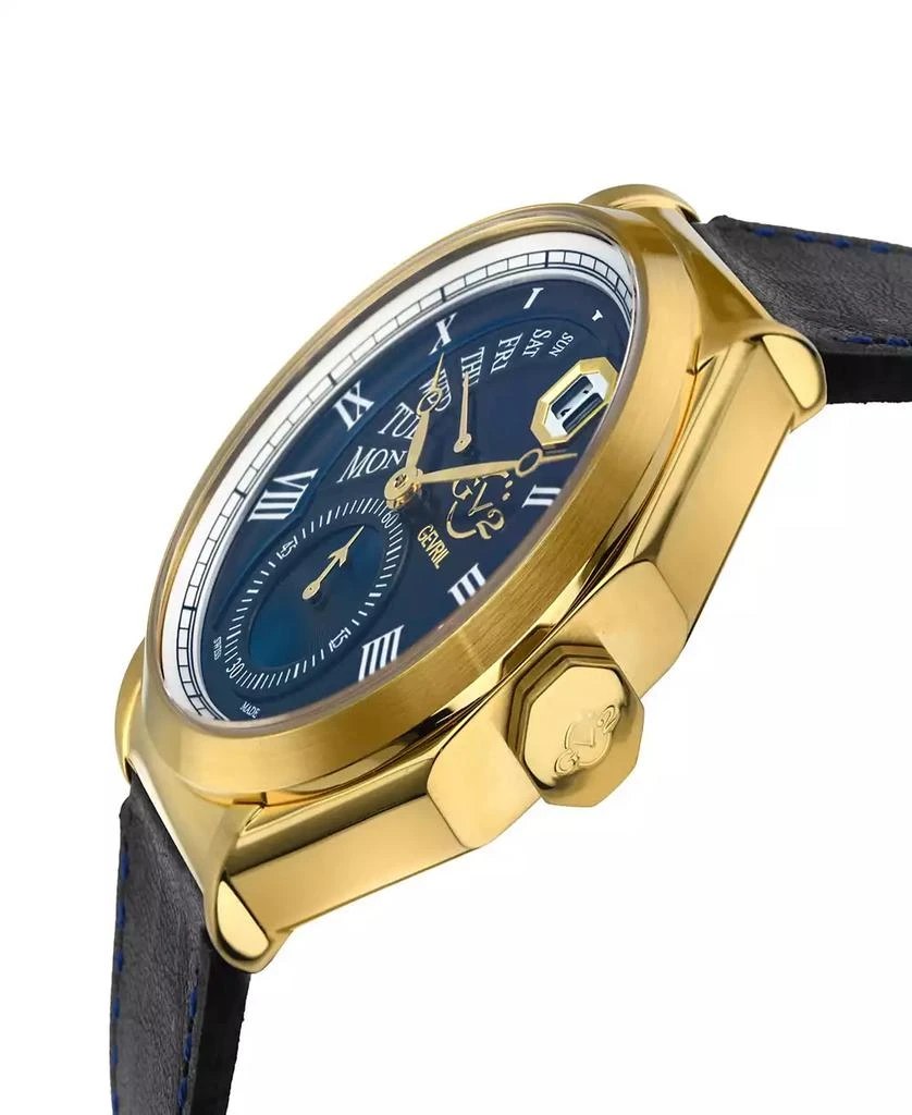 Gevril Men
s Marchese Black Leather Watch 44mm 2