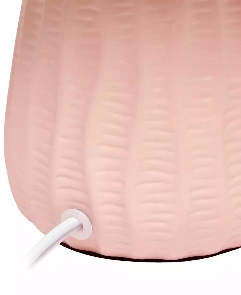 Simple Designs 11.02" Traditional Mini Modern Ceramic Texture Pastel Accent Bedside Table Desk Lamp with Matching Fabric Shade 49