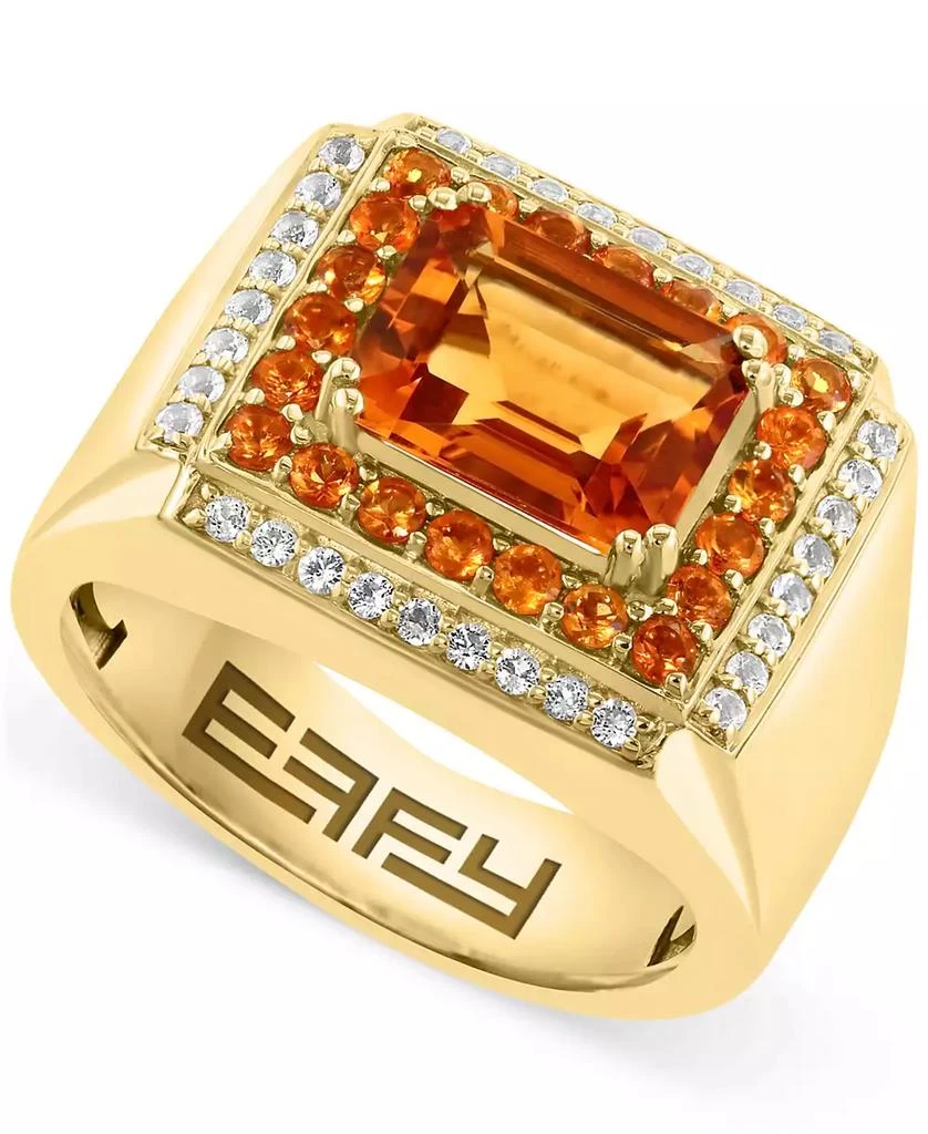 Effy EFFY® Men
s Citrine (3-1/2 ct. t.w.)
White Topaz (1/10 ct. t.w.) in Gold-Plated Sterling Silver