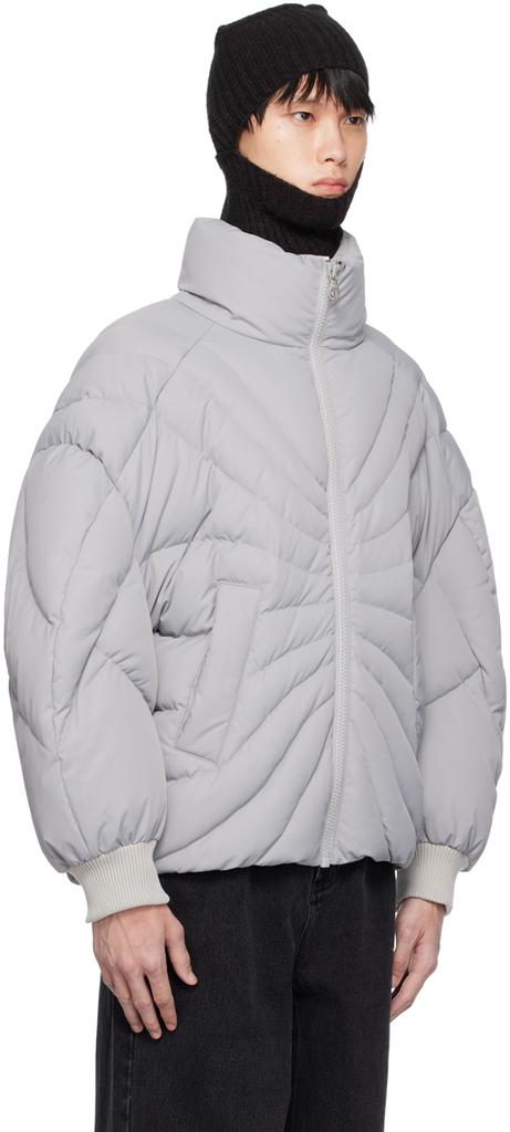 Chen Peng Gray Grand Rose Down Jacket