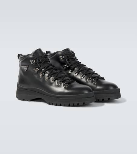 Prada Brixxen leather lace-up boots - Boots - Free Shipping