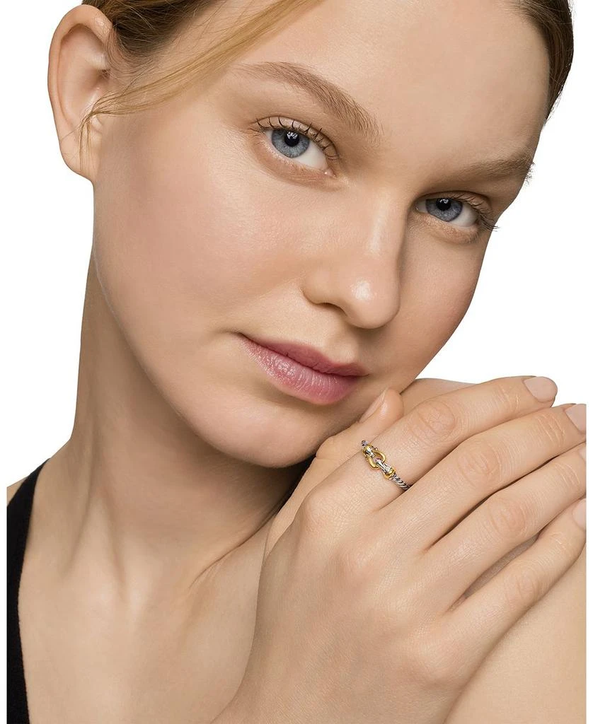 David Yurman Petite Buckle Ring with 18K Yellow Gold 2