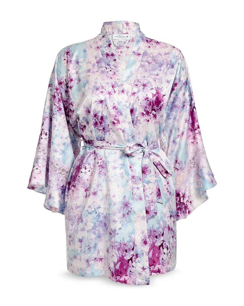 In Bloom Floral Satin Wrap Robe 4