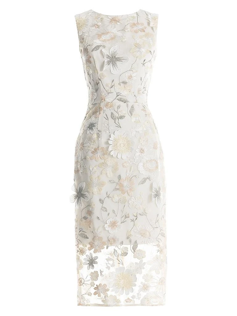 knee length dresses for ladies Eva Hand Beaded Pearl & Lace Maxi Dress / White | Meshki main image 1