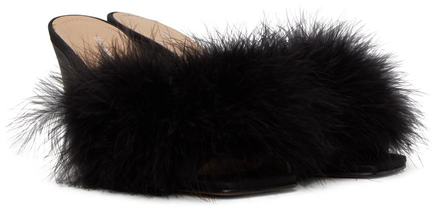 Maison Margiela Black Feather Mules 4