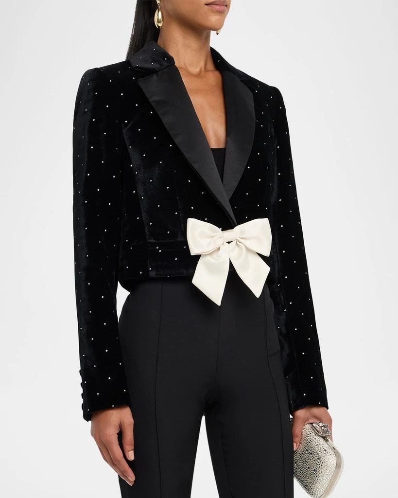LOVESHACKFANCY Orlisa Cropped Velvet Blazer 4