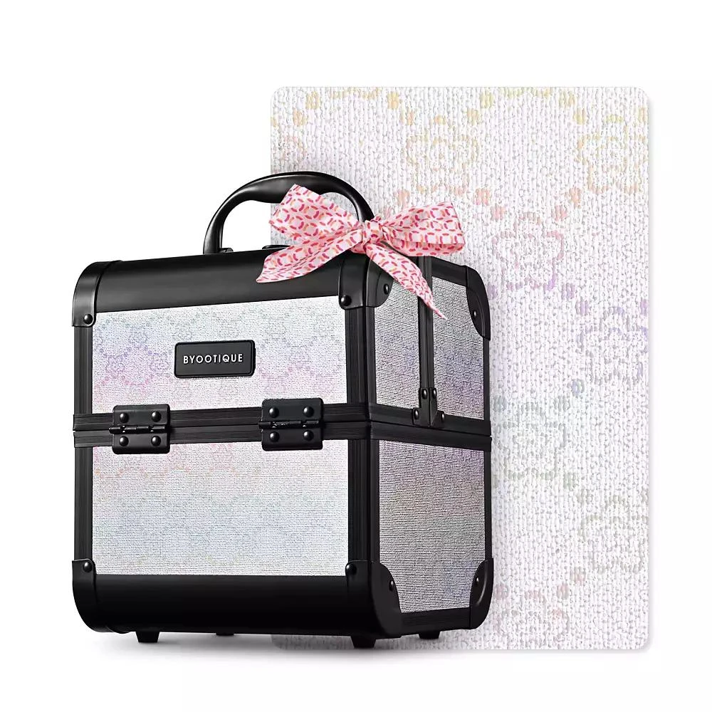 Byootique Makeup Train Case Cosmetic Organizer w/ Mirror Artist Grace ForgetMeNot