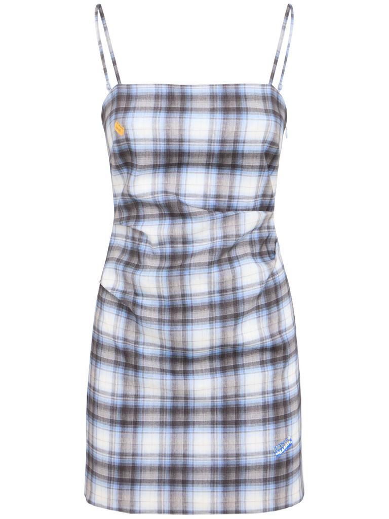 Acne Studios Dua Check Linen Blend Mini Dress