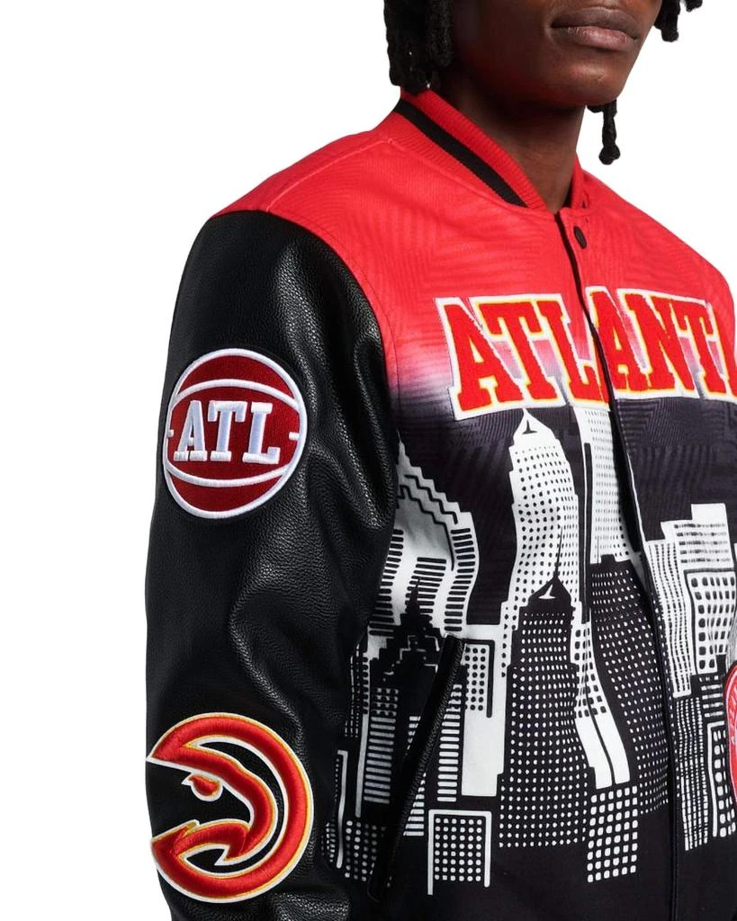 PRO STANDARD Men's Atlanta Hawks Intervarsity Jacket In Black/red 3