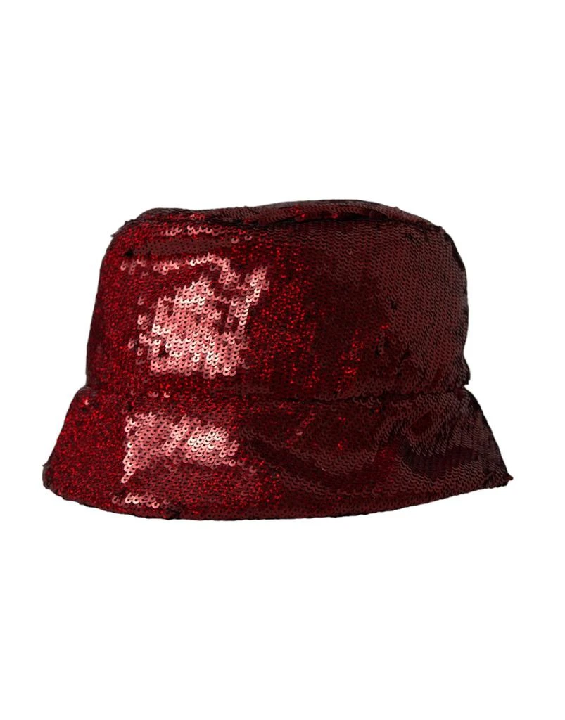 Dolce & Gabbana Red Sequined Nylon Bucket Hat Men 1