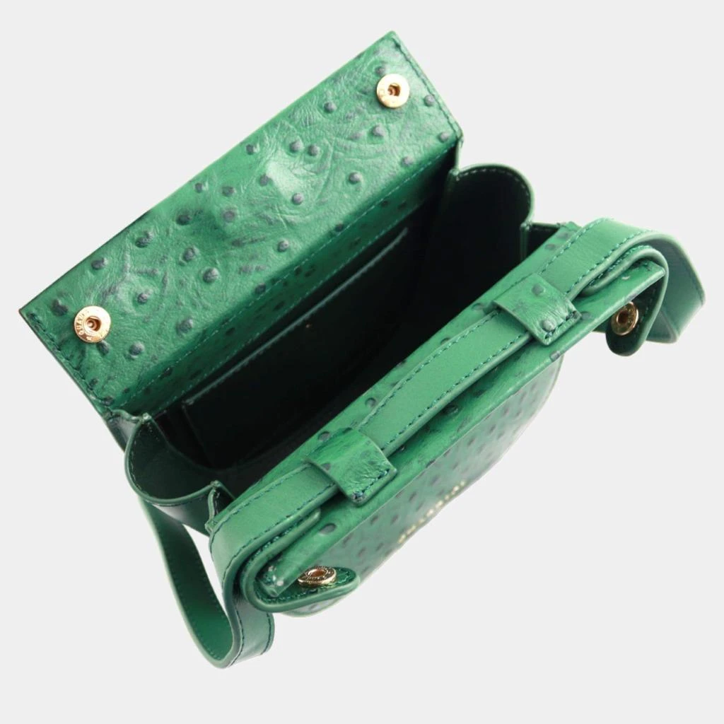 Charriol Charriol Green Leather Passion Ostrich Crossbody 4