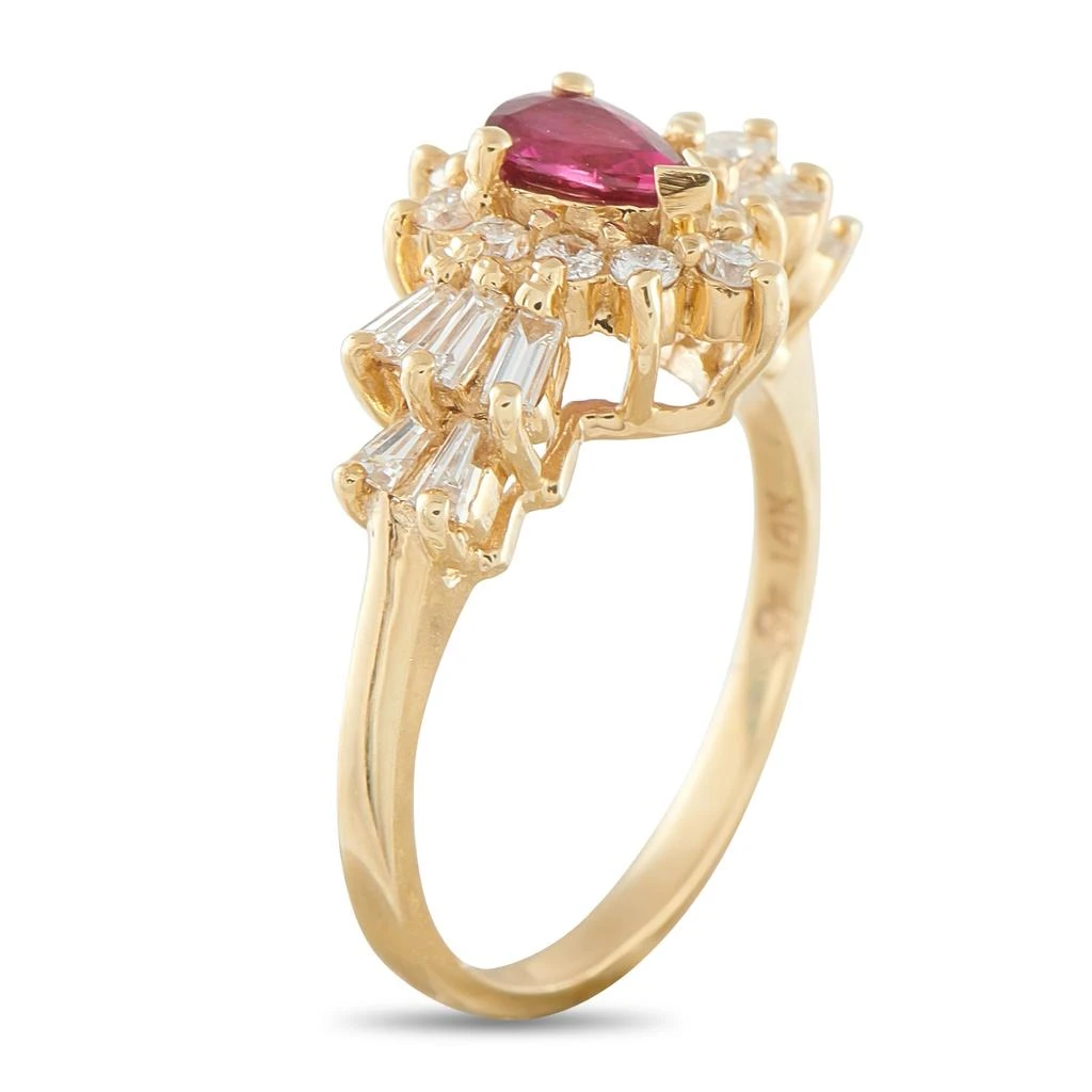 LB Exclusive 14K Yellow Gold 0.60 ct Diamond and 0.47 ct Ruby Ring MF07-012026 2