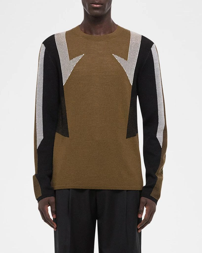 Helmut Lang Men's Wool Mesh Paneled Sweater 4
