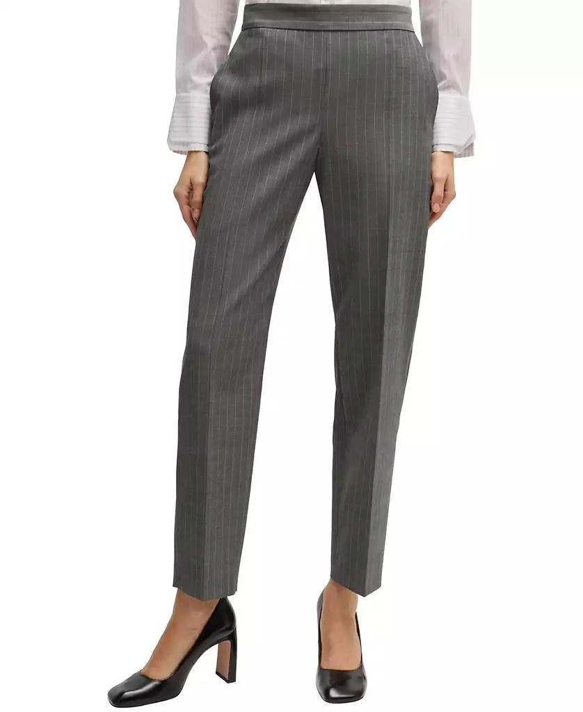 Hugo Boss Women's Striped Regular-Fit Trousers 1