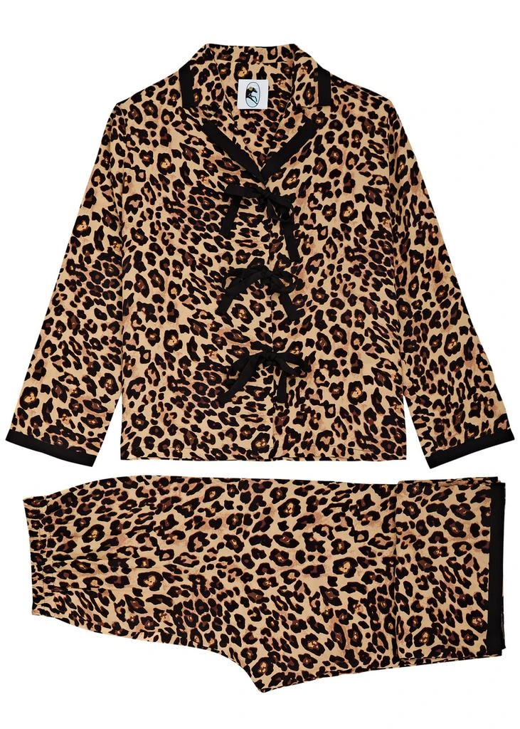 Sleeper The Bow leopard-print twill pyjama set 1