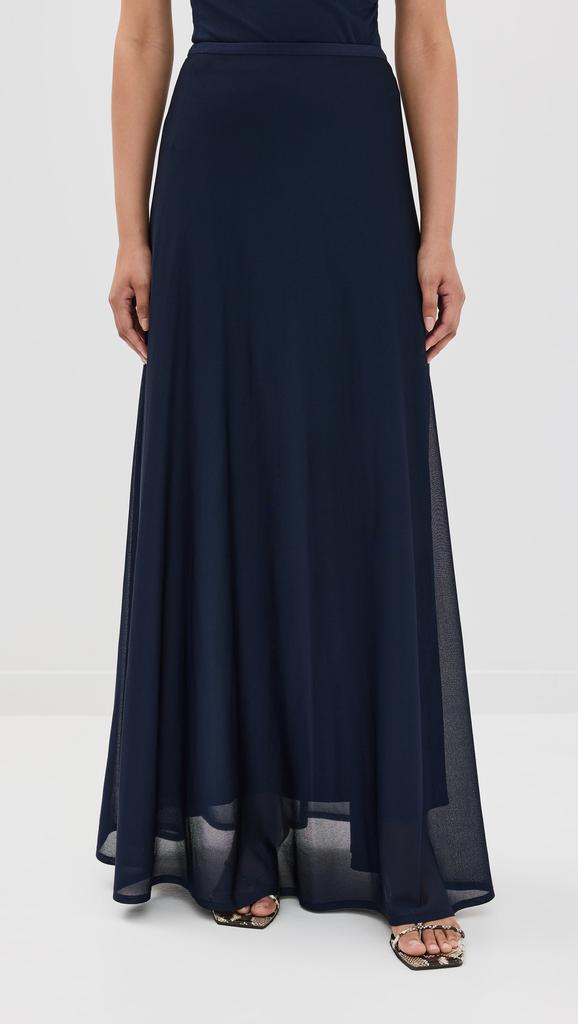 Brandon Maxwell The Lucy Sheer Knit Full Maxi Skirt
