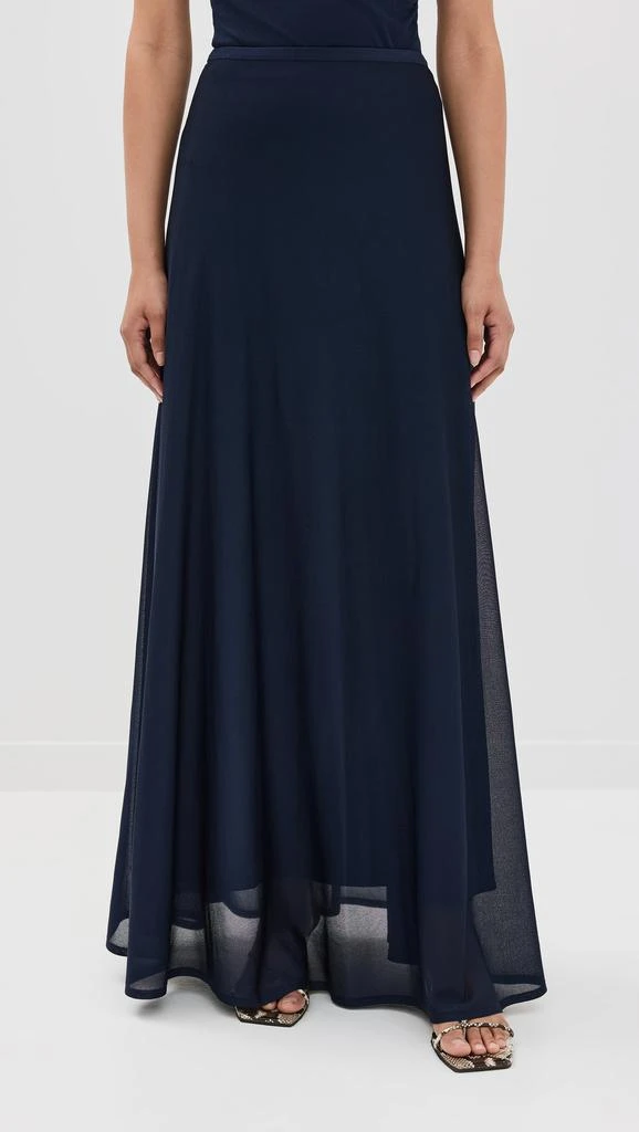Brandon Maxwell The Lucy Sheer Knit Full Maxi Skirt 1