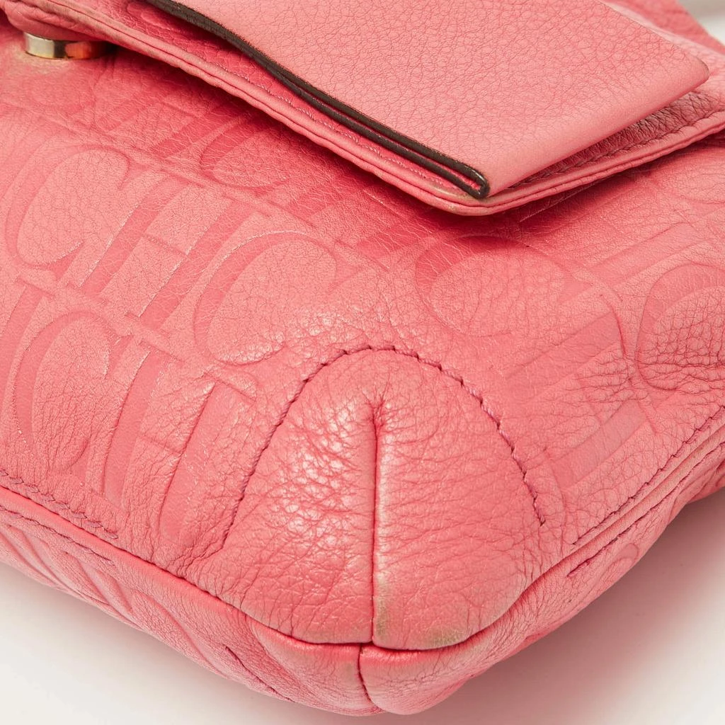 CH Carolina Herrera CH Carolina Herrera Pink Monogram Embossed Leather Audrey Shoulder Bag 19