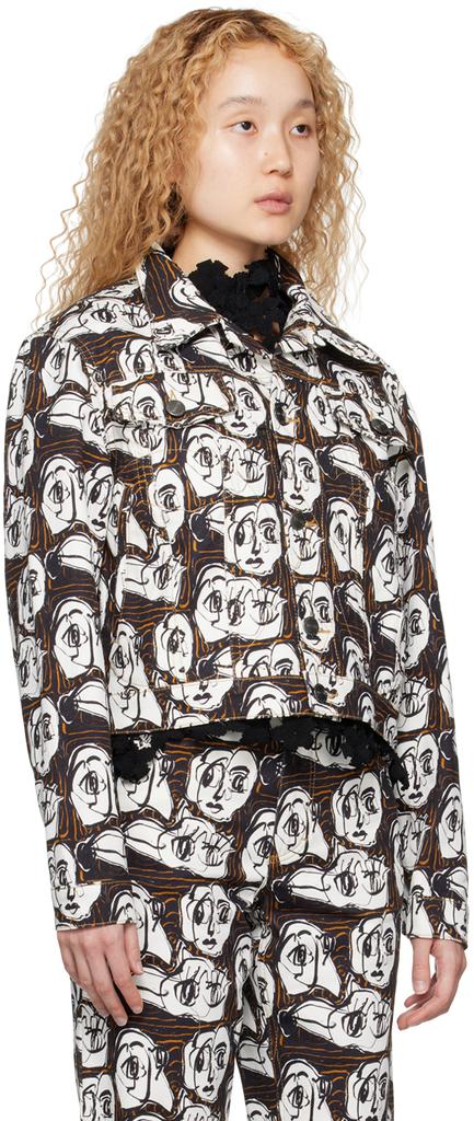 Charles Jeffrey Loverboy Black & White Art Denim Jacket