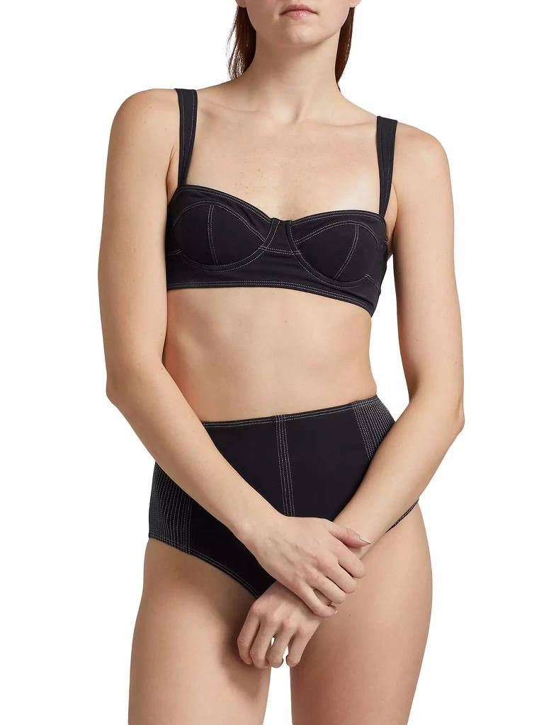 Ulla Johnson Ravello Lace-Up Bustier Bikini Top 3